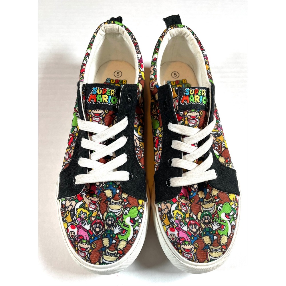 Nintendo Super Mario Sneakers Kids Size 5 Shoes Gamer Kidcore Canvas